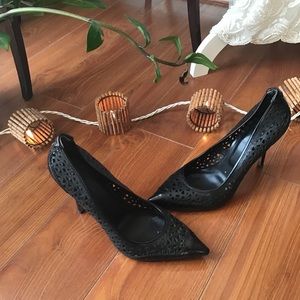 Rachel Roy laser cut leather pointed toe pumps